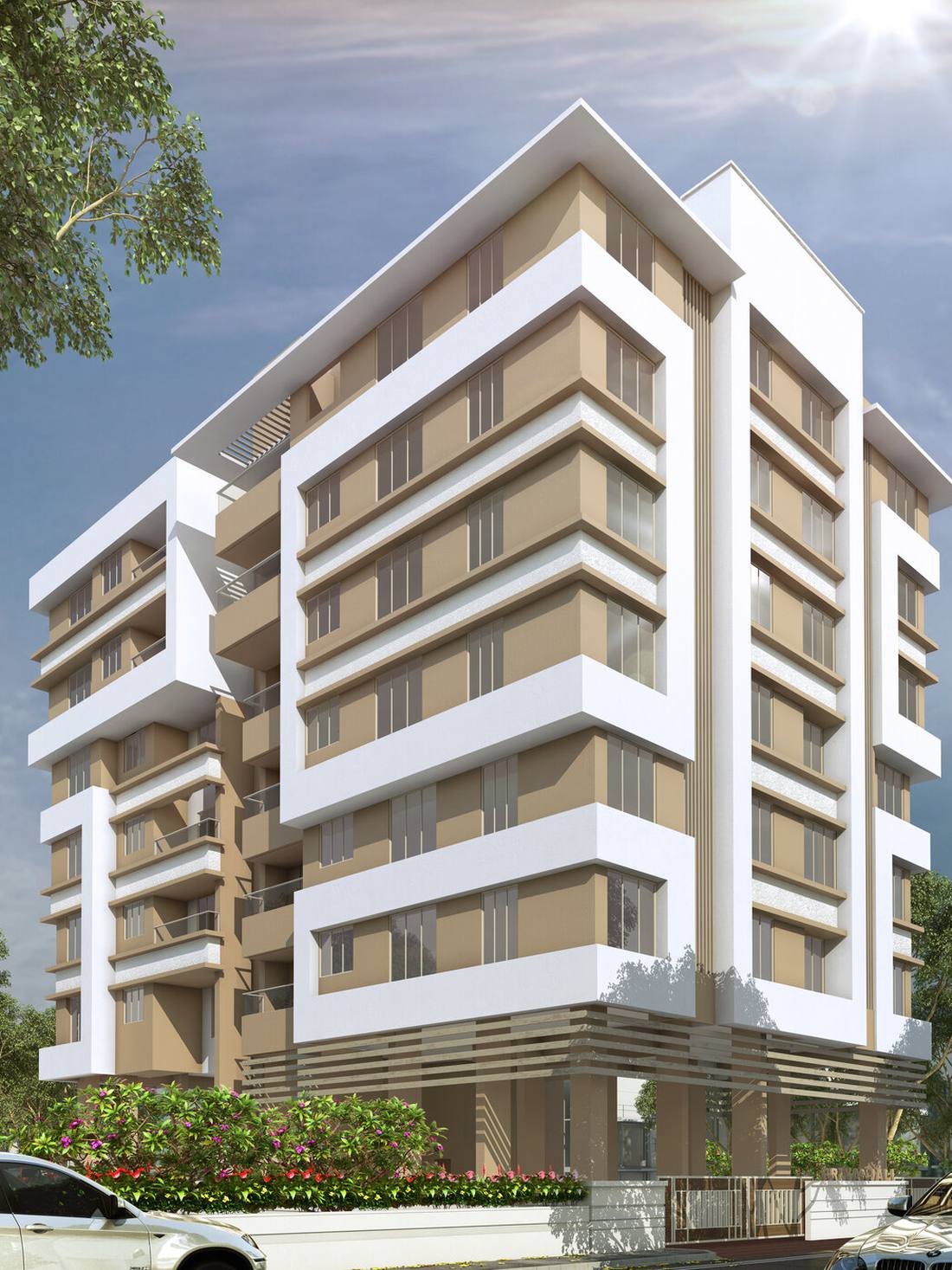 114 Priyanjali architectural elevation — residential project in Dahanukar Colony, Pune